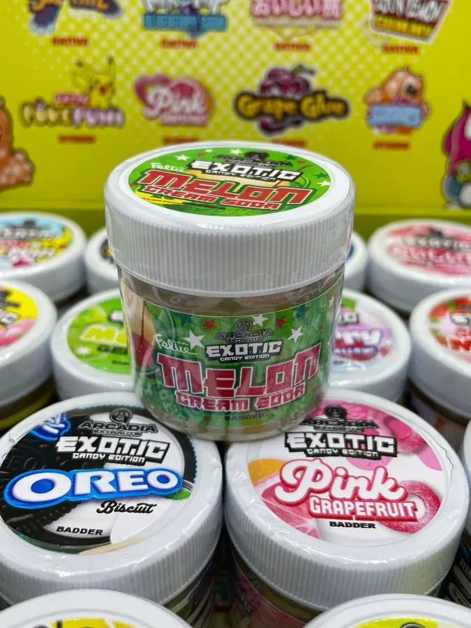 THCCarts Arcadia Extracts Exotic Candy Edition Badder Box