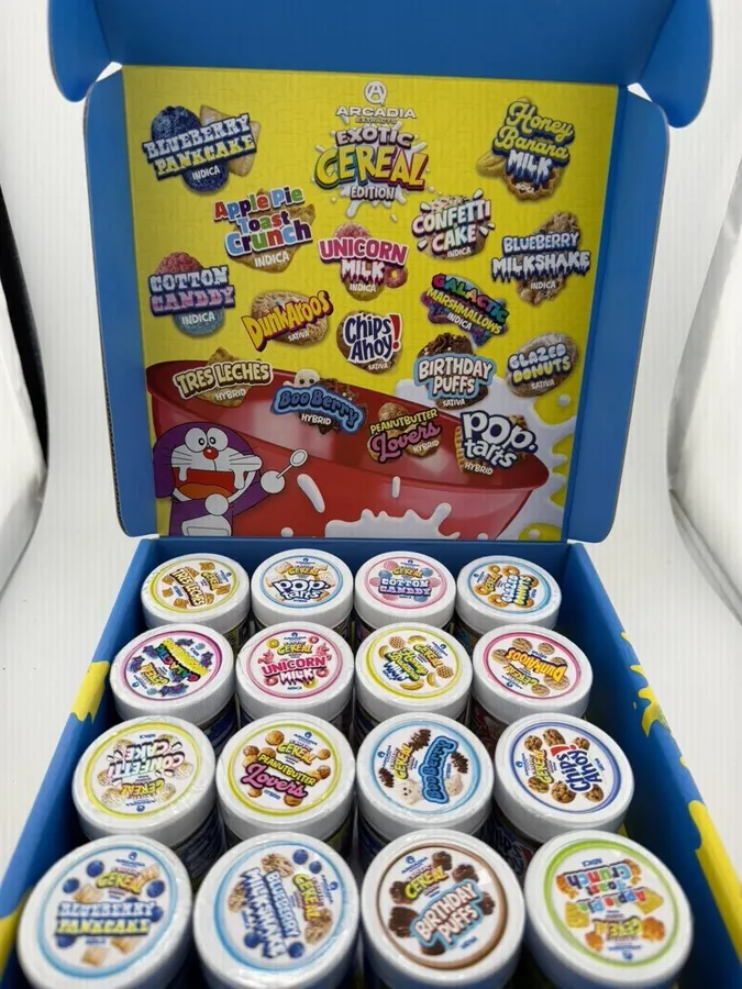 THCCarts Arcadia Extracts Exotic Cereal Edition Badder Box