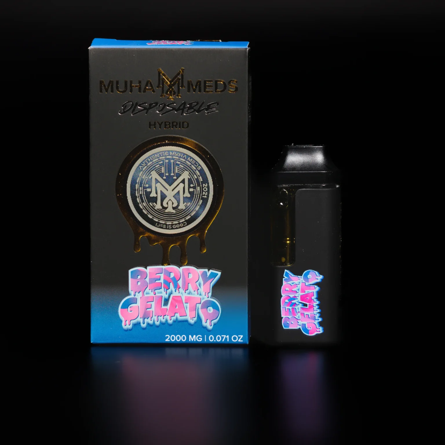 THCCarts BERRY GELATO | HYBRID 2000MG THC