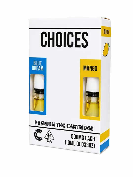 THCCarts BLUE DREAN X MANGO – 1G(500MG EACH) 2 IN 1 CARTRIDGE