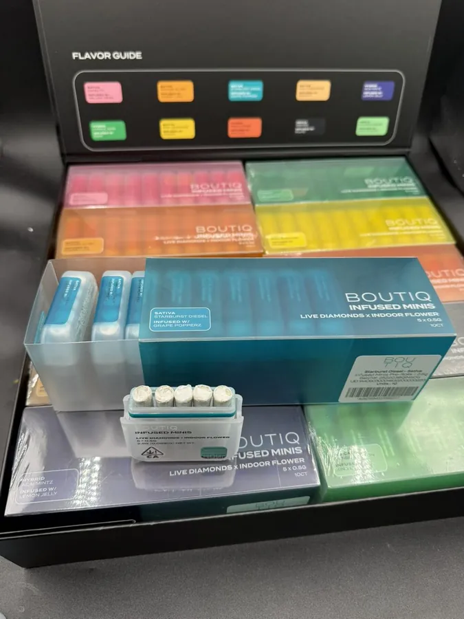 THCCarts Boutiq Infused Minis Pre Rolls – Liquid Diamonds + Indoor Flower (2.5G)
