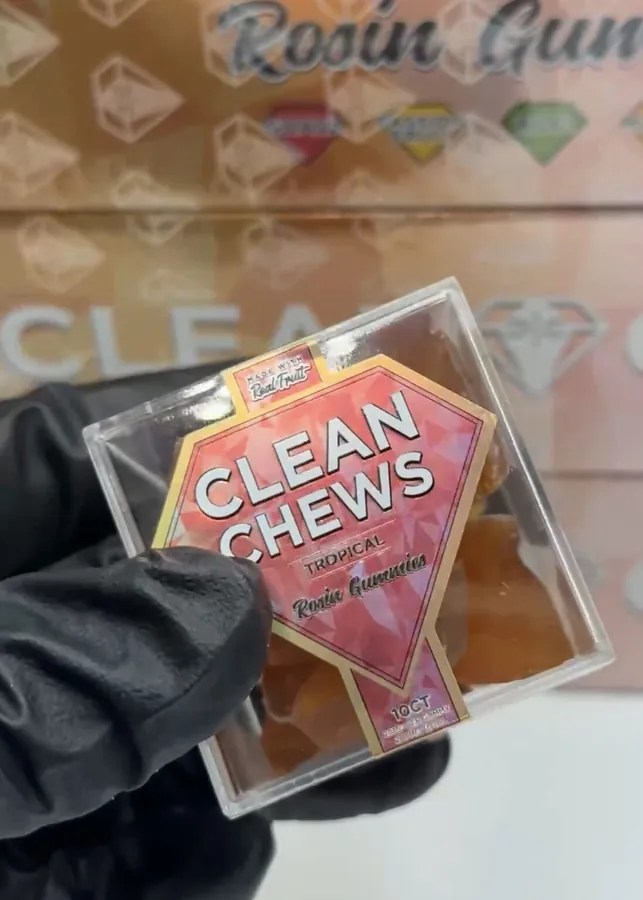 THCCarts CLEAN CHEWS TROPICAL ROSIN GUMMIES – 200MG