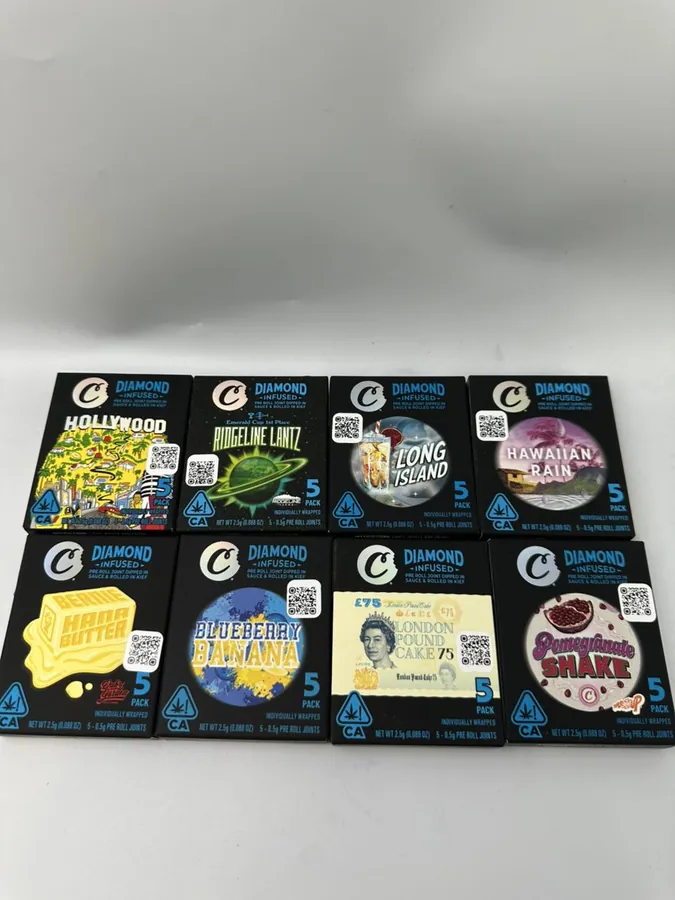 THCCarts COOKIES PRE ROLLS 5PK – DIAMOND INFUSED JOINTS – 2.5G