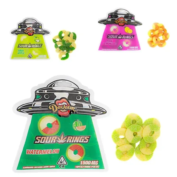 THCCarts Devour Sour Rings Pink Lemonade (1500mg THC)