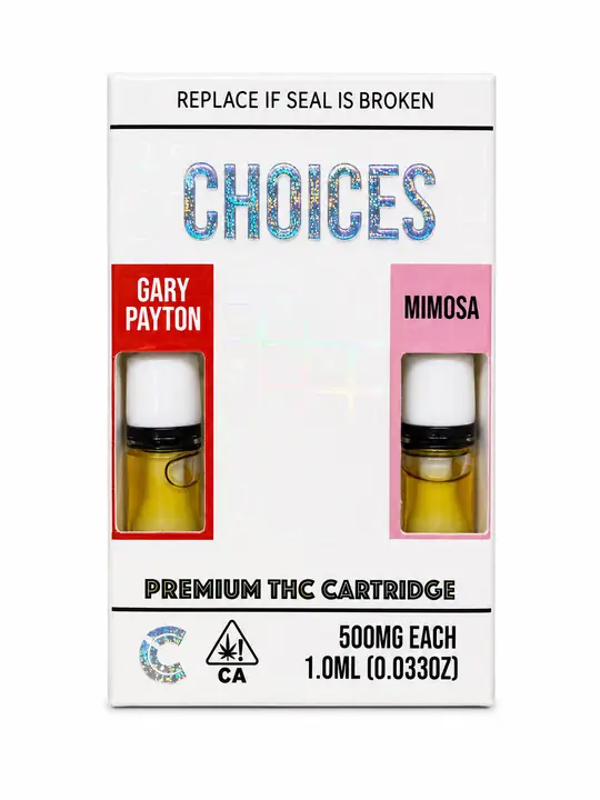 THCCarts GARY PAYTON X MIMOSA – 1G(500MG EACH) 2 IN 1 CARTRIDGE