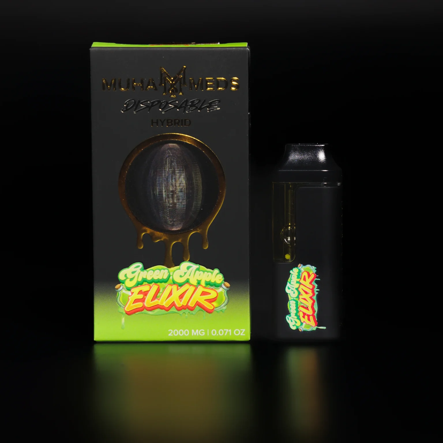 THCCarts GREEN APPLE ELIXIR | HYBRID 2000MG THC