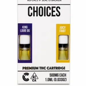 THCCarts KING LOUIE OG X JUICY FRUIT – 1G(500MG EACH) 2 IN 1 CARTRIDGE
