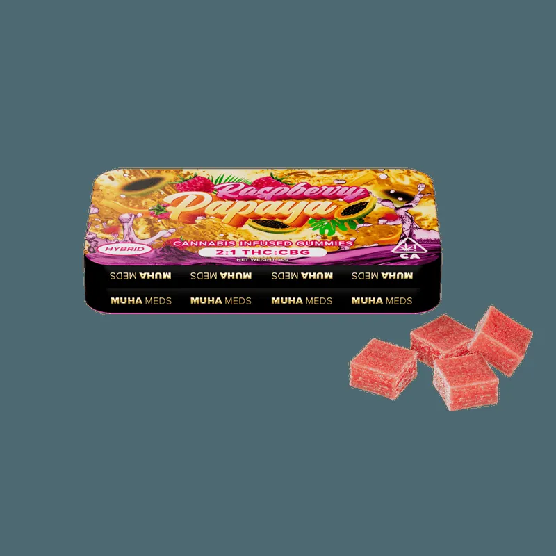 THCCarts RASPBERRY PAPAYA INFUSED GUMMIES