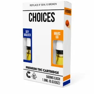 THCCarts SKY WALKER X MARS OG – 1G(500MG EACH) 2 IN 1 CARTRIDGE
