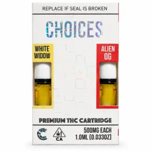 THCCarts WHITE WIDOW X ALIEN OG – 1G(500MG EACH) 2 IN 1 CARTRIDGE
